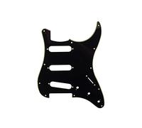 Alnicov SSS Pickguard pour guitare électrique Stratocaster 11 trous 3 plis Noir