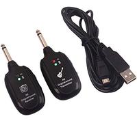 Alnicov Système sans fil de guitare avec émetteur et récepteur numérique rechargeable 2,4 GHz 4 canaux pour guitare électrique, basse, violon, portée de transmission de 90 m (noir)
