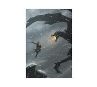 ALNILA Poster sur toile Game Skyrim 7 - Décoration de chambre à coucher - Paysage sportif - Décoration de bureau - Cadeau sans cadre - 30 x 45 cm