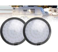 ALNIYATX Lot de 2 plafonniers LED 12 V pour intérieur de véhicule récréatif - Avec interrupteur marche/arrêt - 46 LED - Pour camping-car, caravane, bateau