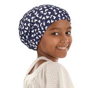 Alnorm Bonnet de Nuit Curly Girl Doublé de Satin avec Bande Élastique Confortable Ajustable pour Adolescents, Grands Enfants, Enfant, bleu marine, Taille unique