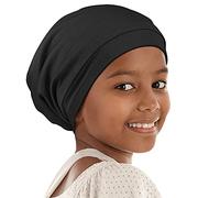 Alnorm Bonnet pour Enfants Bonnets de Nuit Bonnet pour Dormir la Nuit Casquette pour Garder Les Cheveux Lisses Ajustable Noir
