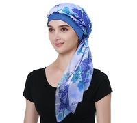 Alnorm Longue écharpe en mousseline de soie pour femme, Bleu verdâtre, taille unique