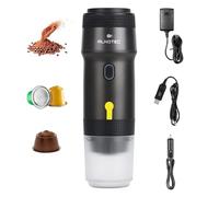 ALNOTEC Expresso Machine à Café Portable Electrique Auto Chauffante, 20BAR - 3 EN 1 Compatible Capsules NES, DG et Café Moulu - Chargeurs 220V, USB et Voiture - Brassage Froid/Chaud - Rechargeable.