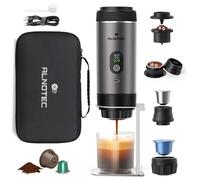 ALNOTEC Machine à Café Portable Électrique 20 Bar Auto-Chauffante - 3 EN 1 Compatible Capsules NES®, DG® et Café Moulu - 2 Adaptateurs Café Moulu 8g/16g - USB-C - Sac+Support