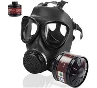 ALNUY Masque à gaz de survie nucléaire et chimique, masque à gaz avec filtre à charbon actif de 40 mm, masque respiratoire tactique intégral pour produits chimiques, gaz, peinture, vapeurs, soudure