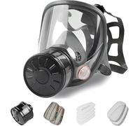 ALNUY Masque intégral à gaz de survie nucléaire et chimique avec filtre à charbon actif de 40 mm, masque respiratoire réutilisable pour gaz, vapeurs, poussière, produits chimiques