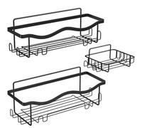 ALOCEO Etagère de Douche Lot de 3, Serviteur de Douche sans Percage et Porte Savon Douche, Etagere salle de bain Acier Inoxydable, Noir