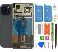 ALOCHSHOW 15 Plus Verre arrière de rechange avec câble flexible de charge sans fil, cadre d'appareil photo, toutes les pièces pour iPhone 15 Plus (6,7 pouces), remplacement du verre arrière avec kit