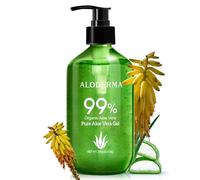 Aloderma Gel d'aloe vera pur fabriqué avec 99 % d'aloe vera certifié biologique par l'USDA en 12 heures de récolte (114 g, 113,4 g) sans concentrés de poudre ni parabènes - Parfait pour un usage