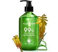 Aloderma Gel d'aloe vera pur fabriqué avec 99 % d'aloe vera certifié biologique par l'USDA en 12 heures de récolte (114 g, 113,4 g) sans concentrés de poudre ni parabènes - Parfait pour un usage