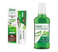 Aloe Dent - Pâte à dents et mouthwash à l'huile de noix de coco - Sans fluorure - Nettoyage doux - Prise en charge des gommes et des rafraîchissements - Végétalien, Cruelty et SLS - 100 ml et 250 ml