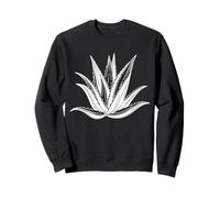 Aloe Vera Art linéaire Succulentenliebhaber Sweatshirt