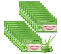 Aloe vera Masque pour les Lèvres, 20 pcs emballé séparément Masque Levre, Comprimés Lip Care Nourrit et hydrate, Réduire les lèvres foncées, Illumine la couleur des lèvres, Nuit & Jour