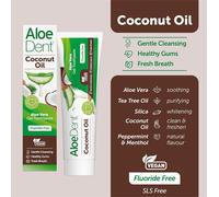 Aloedent Coconut Oil Toothpaste Fluorine Free,Natural Action,Vegan,Cruelty Free,Sls Free,Triple Action,Healthy Gums,100ml (Pack Of 2)