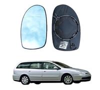 ALOEU Verre de Rétroviseur Verre de Recul Miroir pour Citro-en C5 2001-2007 8151EV 8151EU 8151GP, avec Plaque de Support Remplacement,left-1pcs