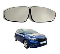 ALOEU Verre de Rétroviseur Verre de Recul Miroir pour Dacia SANDERO 2008-2013 2021-2023 6001549716 6001549717 963664166R 963654759R, avec Plaque de Support Remplacement,left-1pcs-2021-2023