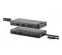 ALOGIC USB-C 12-in-1 Mini Dock, FHD @60Hz Dual Display, 2x HDMI, 1x VGA, 100W PD