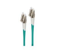 ALOGIC Câble Fibre Optique OM4 3m LC/LC 50/125µm Multimode 100GbE 850/1300nm LSZH Turquoise - Ref LCLC-03-OM4