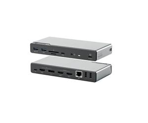 ALOGIC DUCDV4 - Station d'accueil USB-C 3.2 Gen 1, 3x HDMI 4K 60Hz, DisplayPort 1.4, Ethernet Gigabit, USB-A/C, Lecteur Cartes SD, PD 100W, ChromeOS, Windows, macOS