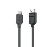 ALOGIC EL2DPHD-02 : Câble adaptateur vidéo 2m DisplayPort mâle vers HDMI mâle 1.4, 10.2 Gbit/s, 1920x1080 144Hz, 3D, Noir