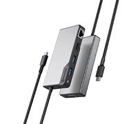 ALOGIC Hub USB-C Fusion Max 6 en 1 V2-2 x USB-A (5G), 1 x USB-C (5G et 100W PD), HDMI (4K @ 60Hz), VGA et Ethernet Gigabit RJ45