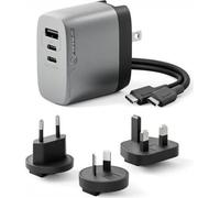 ALOGIC Rapid Power 3X67 - Adaptateur secteur - multi-pays - 67 Watt - 1.5 A - PD - 3 ports de sortie (USB, 2 x USB-C) - noir, gris espace (WCM3X67-SGR)