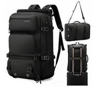 Alogy BANGE Sac à dos de voyage, antivol, sac à main, sac à dos, convertible, résistant, convient pour ordinateur portable de 17" 30 l, sac à bandoulière, 2 en 1, pour valise, voyage, noir