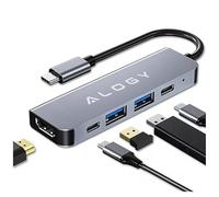 Alogy HUB 5 en 1 Station d'accueil USB C vers PD100W, USB-C, USB.A 2.0, USB.A 3.0, HDMI 4K 30Hz / 1080p 60Hz Adaptateur Multiport pour MacBook/Dell/HP/Surface/Lenovo Ordinateur Portable