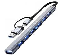 Alogy HUB Station d'accueil USB C 7 en 1, USB A, 3.0 vers 7X USB-A (1x3.0 + 6x2.0) Adaptateur USB-C Multiport pour MacBook/Dell/HP/Surface/Lenovo vers Ordinateur Portable