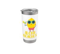 Aloha Beaches Citron Cool Vacances D'été Plage Hawaï Gobelet isotherme en acier inoxydable double paroi