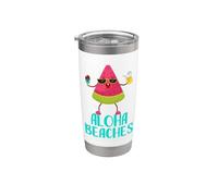 Aloha Beaches Pastèque Cool Vacances D'été Plage Hawaï Gobelet isotherme en acier inoxydable double paroi