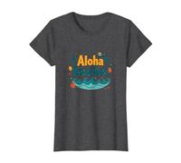 Aloha Beaches Tropical Paradise Vacances d'été T-Shirt, Femme, Chiné Foncé, 3XL