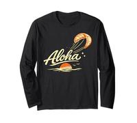 Aloha Hawaï Cerf-Volant Surf Coucher de Soleil Océan Tropical Vibes Manche Longue