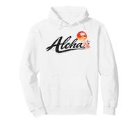 Aloha Hawaii Brush Script Sunset Floral Island Vibes Sweat à Capuche