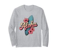 Aloha Hawaii Hibiscus Flower Planche de Surf hawaïenne Manche Longue