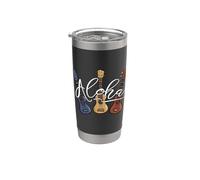 Aloha Hawaii Uke Lifestyle Ukulélé de dessin animé Gobelet isotherme en acier inoxydable double paroi