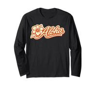 Aloha Hibiscus Hawaii, Surf rétro des années 70, Ambiance Tropicale et insulaire Manche Longue