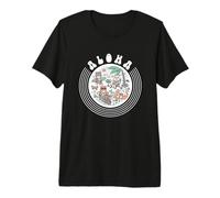 Aloha Hula Cat Tropical Hawaï Hawaï Amoureux des Chats T-Shirt Haut de Gamme