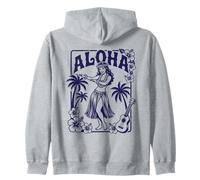 Aloha Hula Dancer Hibiscus Palmiers Ukulélé Rétro Girl Art Sweat à Capuche