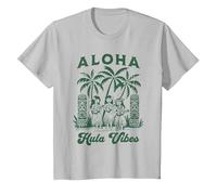 Aloha Hula Vibes Chemise rétro Vintage Aloha Tiki Hula Dancers T-Shirt, Enfant, Argent, 6 Ans
