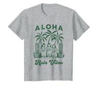 Aloha Hula Vibes Chemise rétro Vintage Aloha Tiki Hula Dancers T-Shirt, Enfant, Gris Chiné, 10 Ans