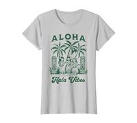 Aloha Hula Vibes Chemise rétro Vintage Aloha Tiki Hula Dancers T-Shirt, Femme, Argent, S