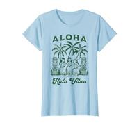 Aloha Hula Vibes Chemise rétro Vintage Aloha Tiki Hula Dancers T-Shirt, Femme, Bleu Céleste, XS