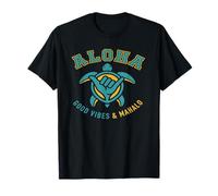 Aloha Mahalo Tortue de mer Shaka Hawaï Rétro T-Shirt