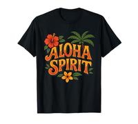 Aloha Spirit Chemise hawaïenne rétro avec Fleurs Tropicales et Palmier T-Shirt