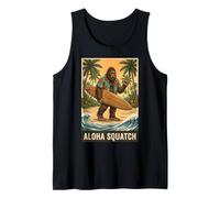 Aloha Squatch Surf Bigfoot Amusant Hawaïen Vacances Plage Débardeur