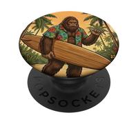 Aloha Squatch Surf Bigfoot Amusant Hawaïen Vacances Plage PopSockets PopGrip Adhésif