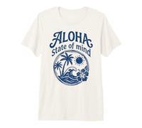 Aloha State of Mind Hawaï Palm Wave Hibiscus Sunset Art T-Shirt Haut de Gamme