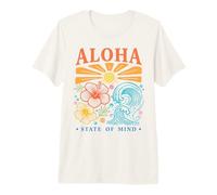 Aloha State of Mind, Hibiscus Tropical hawaïen, Vagues de Soleil T-Shirt Haut de Gamme